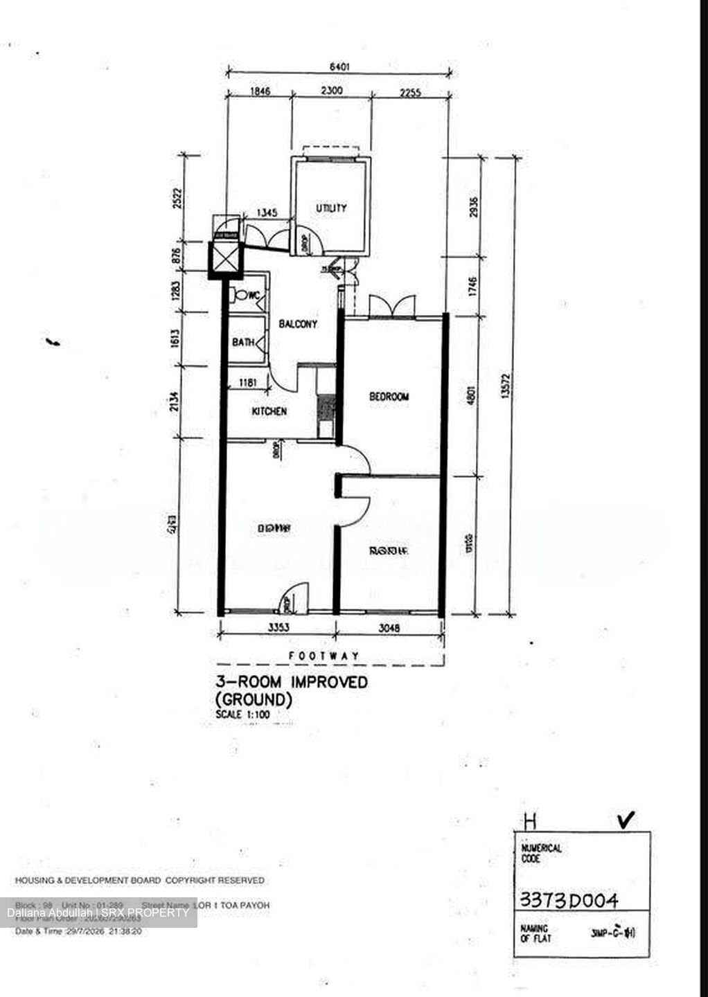 Blk 98 Toa Payoh Palm Spring (Toa Payoh), HDB 3 Rooms #609573101